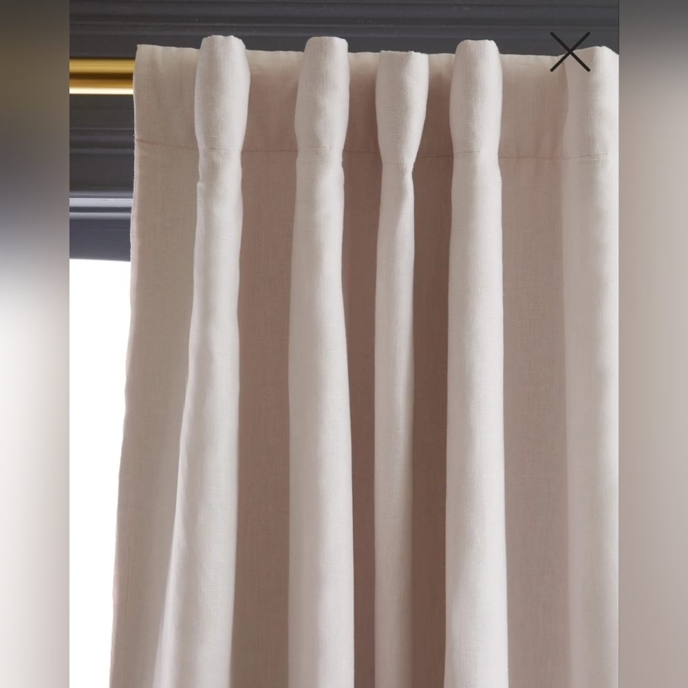 NWT! Quince Blackout Linen Vintage Blush Curtains Set Of 2! 48"x 96" (C111) - Picture 2 of 10